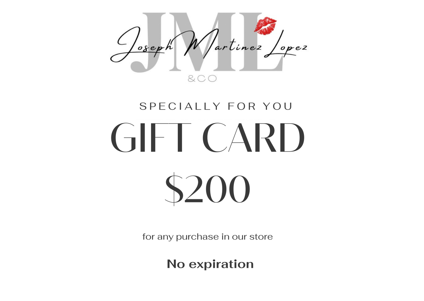 JML&CO Gift cards