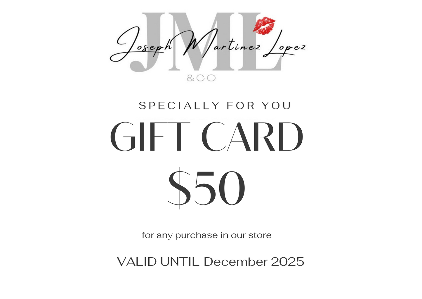 JML&CO Gift cards