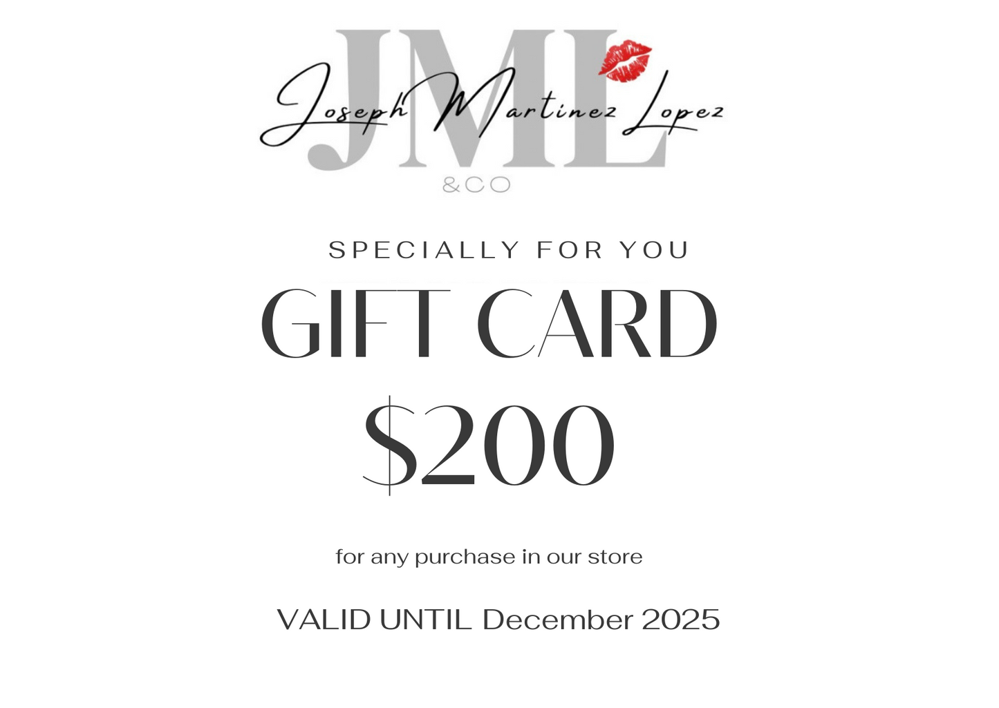 JML&CO Gift cards